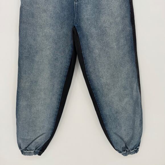 PacSun Two Tone Denim Jogger Jeans Black Blue Distressed Vintage Style Size 26 - Picture 4 of 9